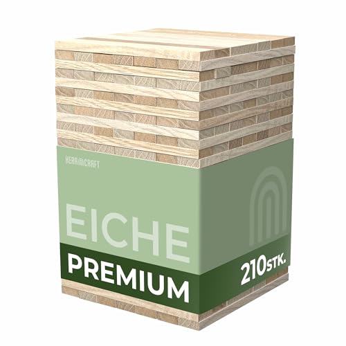 KeraBlocks Premium Eiche - 210 Stück Holzklötzchen zum Basteln 160x22x8mm - Bastelholz ohne Klebeband - Perfekt zur kreative DIY Projekte KeraBlocks Premium Eiche - 210 Stück Holzklötzchen zum Basteln 160x22x8mm - Bastelholz ohne Klebeband - Perfekt zur kreative DIY Projekte