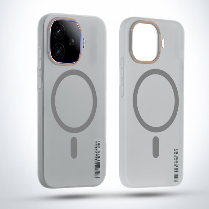 Image of Mr. Case Back Cover for iQOO Neo 10R 5G Sleek Frosted Translucent Back Only Compatible with Wireless Magnetic Accessories | Anti-Scratch Shockproof Phone Case - Grey