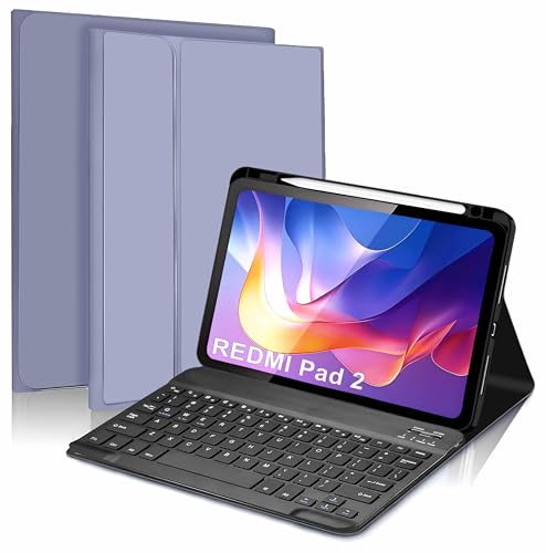 Image of ProElite Keyboard case for Xiaomi Redmi Pad 2 11 inch, Magnetic Detachable Wireless Bluetooth Keyboard Xiaomi Redmi Pad 2 11 inch with Pen Holder, Lavender