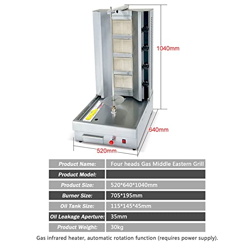 Gas Dönergrill Dönermaschine Gas Gyrosmaschine Gyrosgrill Brenner Gas Tischgrill BBQ Döner, Einfach Selbstgemachten Kebab Spieß Genießen, als Hähnchengrill mit Drehspieß,Style3 – Bild 3