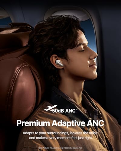 Image of Baseus Inspire XP1 Adaptive Noise Cancelling Earbuds, Sound by Bose, Dolby Audio, Premium Real-Time Adaptive ANC, Adaptive Tuning Sound, Natural Fit Design, 6-Mic Adaptive Clear Calls, 45H Playtime