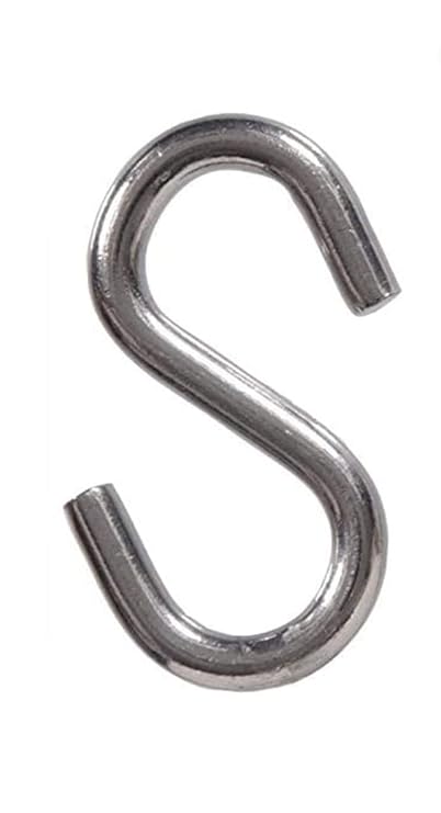 Flying Arrow Heavy Duty Metal S Hook - Set of 2 Pcs (Silver)