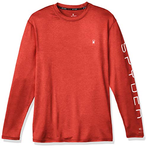 Spyder Men's Heather Long Sleeve Rashguard, Red, XXL