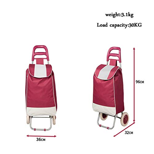 LDBDASA Klappwagen Einkaufswagen Gepäckwagen Warenkorb Metallabnehmbare Und Waschbar Bequeme Griff Anti-Skid-Rad – Bild 3