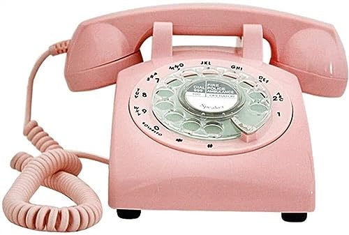 Téléphone à cadran rotatif vintage ELzEy en métal noir pour salon rétro