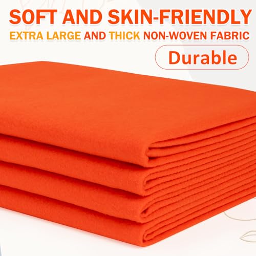 Image of XSEINO Orange Large Felt Fabric 36 inch X 36 inch(1 Square Yard), 1.4 mm Thick Soft Felt Fabric Sheet for Crafts, Orange Series Colors Soft Nonwoven Fabric, Fit for Decoration, Sewing, DIY Crafts
