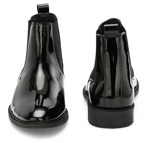 Image of AFROJACK Men's Chelsea Boots | High Ankle Slip On Synthetic Patent