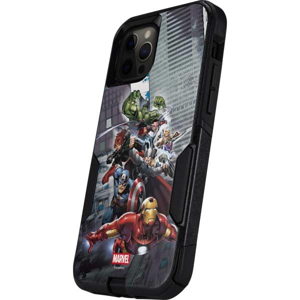 Skinit Decal Phone Skin Compatible with OtterBox Commuter iPhone 12 Pro Max - Officially Licensed Marvel Avengers Attack Design