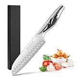 BECOKAY 7 Inch Santoku Knife, Ultra Sharp Kitchen Chef's Knives, High Carbon Stainless Steel Asian J