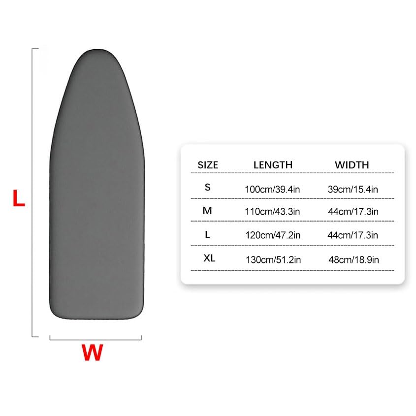 Funda Tabla Planchar, Fundas for Tabla de Planchar con Acolchado de Tamaño Estándar, Funda Tabla Planchar Ajustable, Se Adapta a la Mayoría de Las Tablas de Planchar(Large)