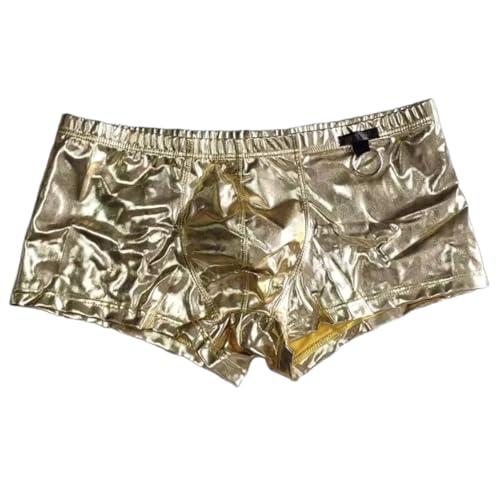 Mendove Men's Sexy Faux Leather Low Rise Boxer Briefs Shorts