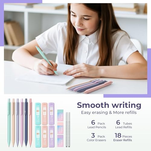 Image of Nicpro School Supplies Stationary Set with Pencil Case, 39 PCS Purple | Back to Schoo Supplies, Pen Case with 12 Highlighter, 5 Gel Pen, 6 Mechanical Pencil, Essentials for College, Nursing Student