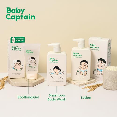 Image of Vegan Rice Baby Wash 13.52 Oz | Tear-Free Cleanser for Newborn & Sensitive Skin | 2-in-1 Shampoo and Body Formula | Plant-Based, Korean Skincare with Gentle Rice Scent