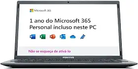 Notebook Positivo Motion Q4128C Intel Atom Quad-Core 4GB 128GB 14.1' Windows 10 Home - Cinza – Inclui Microsoft 365