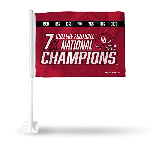 Rico Industries NCAA Oklahoma Sooners Champ Double Sided Double Sided Car Flag - 16