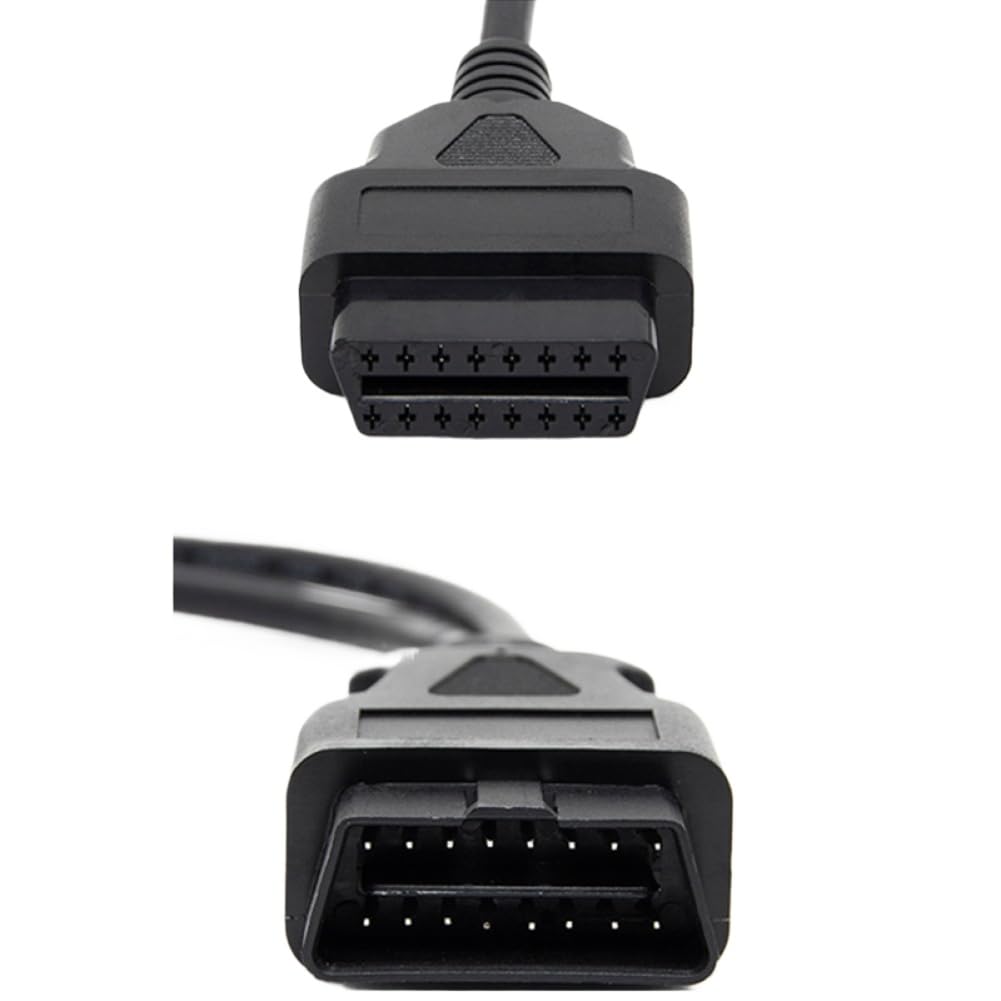 Divisor de extensión OBD2 de 16 Pines Macho a Adaptador Y Hembra Doble Compatible con vehículos OBD2