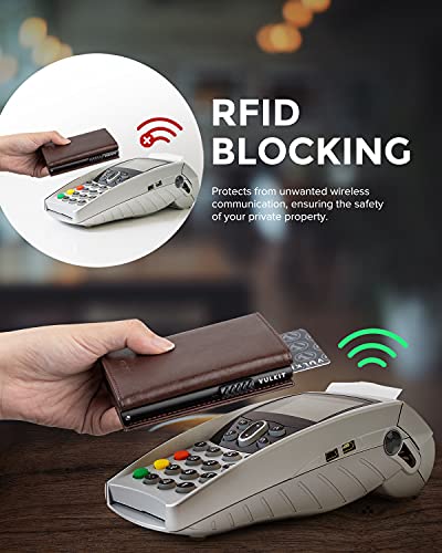 VULKIT Creditcardhouder RFID-blokkerende Lederen Pop-up Kaartportemonnee met Bankbiljetvak, ID-venster, Broekzak en Magnetische Sluiting - Image 6