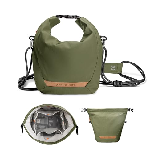 K&F CONCEPT Kameratasche, Modische Umhängetasche, Tragbare Leichte Camera Bag, Geeignet für Kleine Liner Bag mit Spiegellose Kamera (Grün)