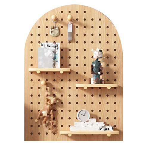 Solid Wood Pegboard Organizer Kit mit Haken für Garage, Wandmontierte Handwerksauf Lagerständer, DIY Werkzeughalter Anzeigetafel, Heavy Duty perforierte Board Regalsystem