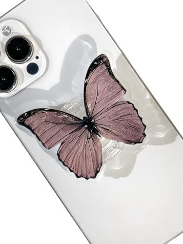 Butterfly Sticky Mobile Phone Grip Clear Cell Phone Stand Cell Phone Charms Accessory Collapsible Handle Grip Holder for Kindle