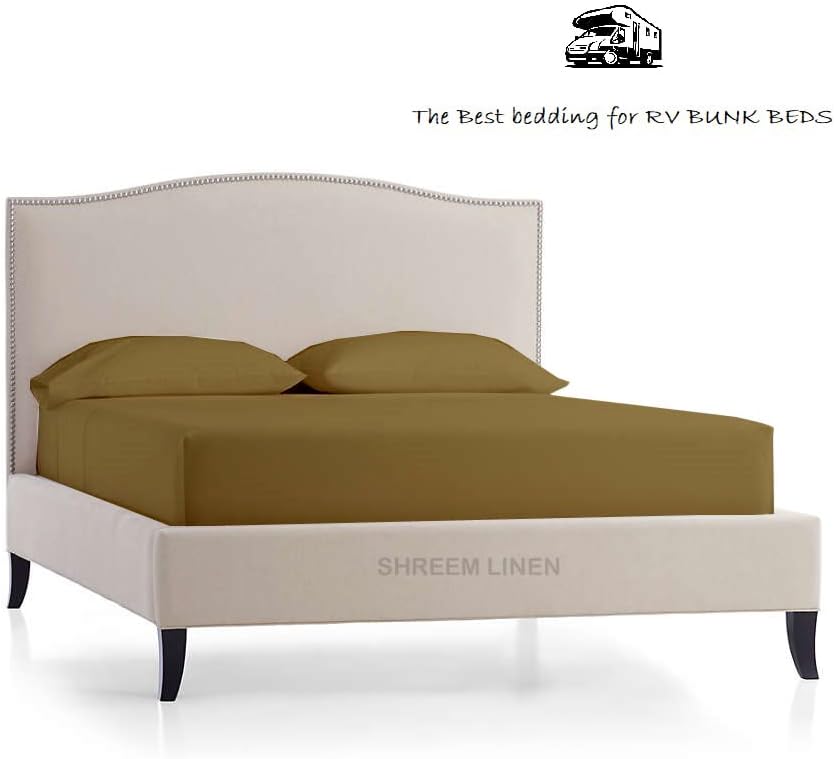 Microfiber RV Sheet Sets, 72x80 Camper King, Taupe Solid, Bed Sheets for Campers, RV's & Travel Trailers Easy Fit Mattress up to 10 Inch Deep Pockets - Fitted RV Sheets