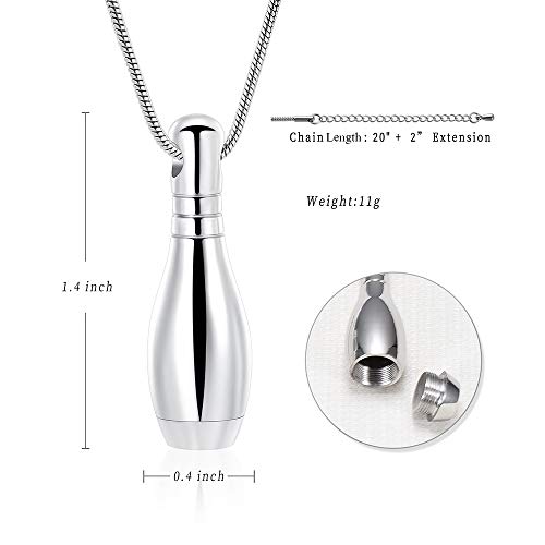 Stainless Steel Bowling Shape Memorial Urn Necklace Commemorating Memories Ashes Necklace Urn Jewelry for Ashes3