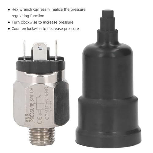 QPM10-NO/NC-Druckschalter, 1/4 Zoll, Normalerweise Offener Druckschalter, Membran-Druckschalter, 0,1–1 MPa, Edelstahl