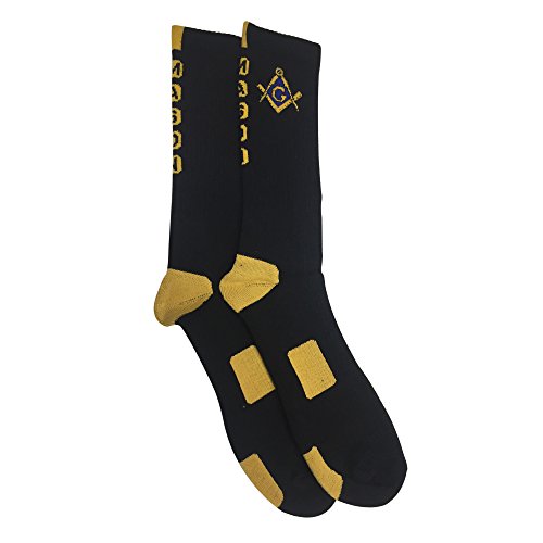 Masons Masonic Dry Fit Socks - Black Color Free Masons