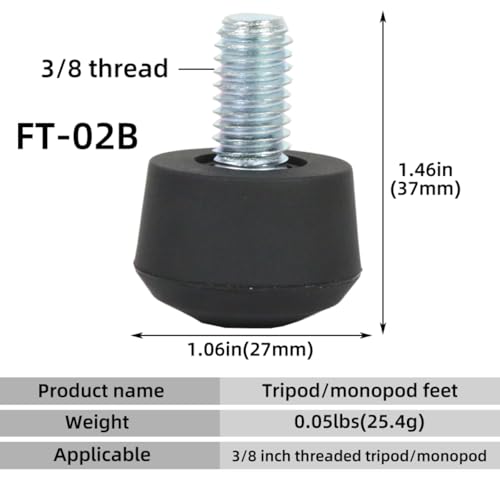Trípode portátil de 3/8 pulgadas con picos antideslizantes para fotografía, monopiés y soporte de transmisión en vivo, reduce la vibración de la cámara, accesorio de trípode - imagen 9