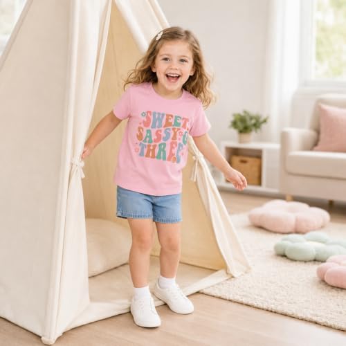 Image of Toddler Girls 3rd Birthday Shirts for Girls 3 Years Old Outfit for Party Tshirt