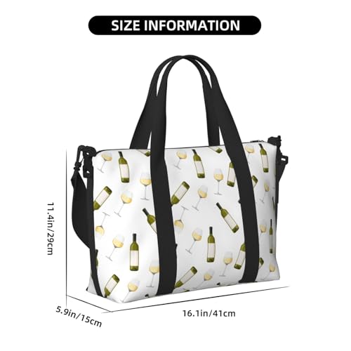 Laptop Tote Bag for Women Work - Champagne Bottle And Glasses Overnight Weekender Bags for Women Travel, Gym Bag for Women Men, Carry On Shoulder Weekender Gym Bag for Travel, Yoga3