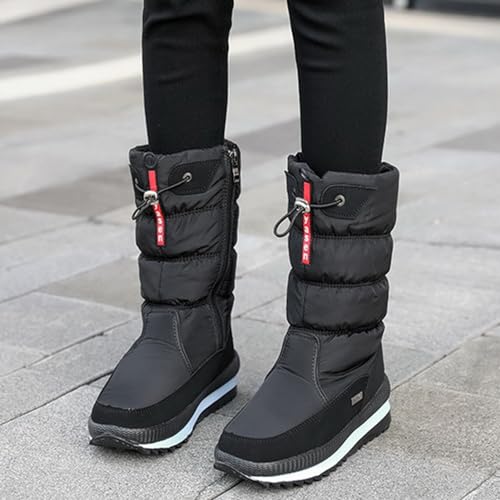 Women's Winter Boots Waterproof,Fashion Cold-Weather Warm Winter Shoes Women,Comfortable Breathable Fur Lined Snow Boots Women,for Hiking/Walking3