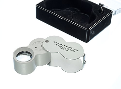 SE 15x 20 mm Illuminated UV/LED Jeweler's Loupe - MJ362232LV