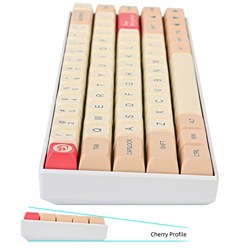 Image of Guffercty kred XDA Profile Yellow Keycaps 60 Percent Dye-sub PBT Keyboard Caps with ISO Keys for 60% 65% 75% 96% Mechanical Keyboard (Soy Milk)