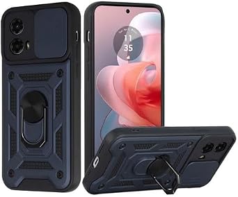 for Motorola Moto G 5G 2024 - Premium Shockproof Hybrid Phone Case w/Ring Stand - HC Blue