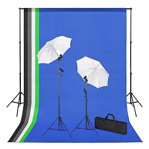 SKM Set Estudio fotográfico con telones de Fondo, focos y Paraguas,Cámaras y Objetivos,Fotografía,Iluminación y Estudio,Flashes e iluminaciones de Estudio,Azul,3051357