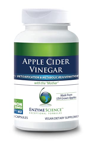 Enzyme Science Apple Cider Vinegar, 60 Capsules - Organic ACV Supplement, for Digestive Health