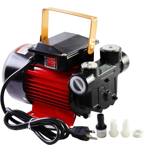CLOUDPIVOT AC 110-120V 60HZ Electric Self-Priming Fuel Transfer Pump - 20GPM High Flow Diesel Transfer Pump NPT Threads Compatible with Diesel Kerosene Biodiesel Oil
