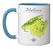 Mallorca Map - Palma Balearic Island Ceramic Mug, Blue/White