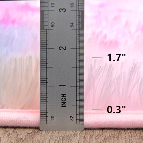 Fluffy Rug Fade Resistant 6x9 Feet, Deep Rainbow Tie-dye Rugs for Girls Room Carpet for Kids Girls Dorm Nursery