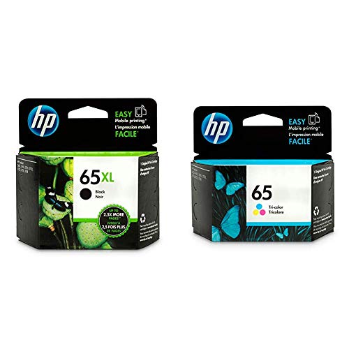 HP 65XL | Ink Cartridge | Black | N9K04AN & 65 | Ink Cartridge | Tri-Color | N9K01AN