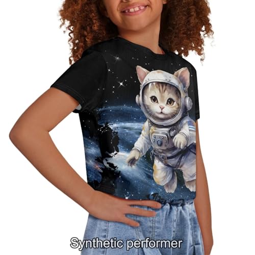 Image of 4th of July Shirt for Girls 7-8 Years US Flag Crop Tops Kids Outfit Independent Day Graphic Tee-