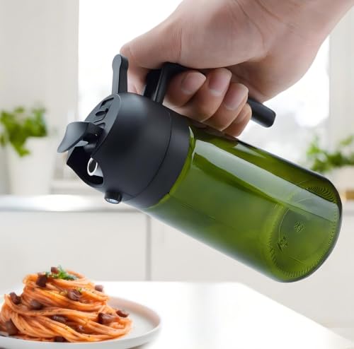 Image of 2 in 1 Oil Sprayer, Oil Sprayer for Kitchen Cooking, 470ml Oil Spray Bottle for Home (Olive+Black)