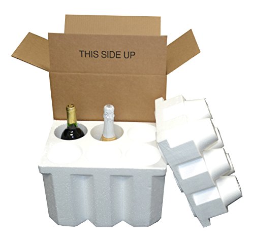 Liphontcta 6 Bottle Styrofoam Wine/Champagne Shipping Cooler - COOL-06
