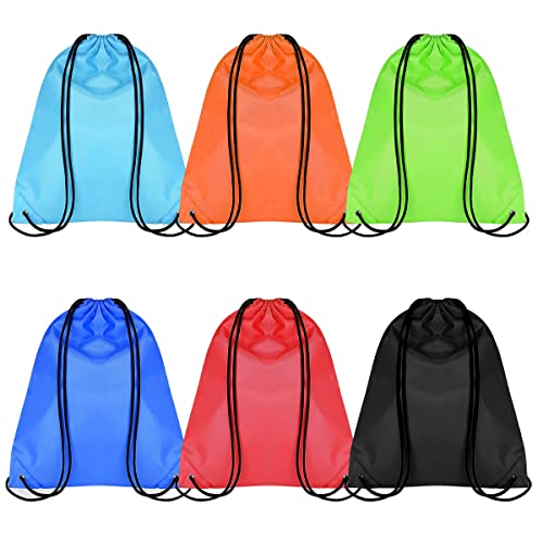 PUERHUACI Sacca Sportiva 6 Pack - Zaino Palestra Pieghevole a Spalla in Nylon, Impermeabile, 43 x 34 cm - Drawstring Bag per Ginnastica