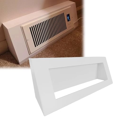 Baseboard Register Booster Fan Cover Compatible with Howeall 4x12 Extended Vent Register Cover for 18 Baseboard Registers Air Vent Housing for Booster Fan Installation