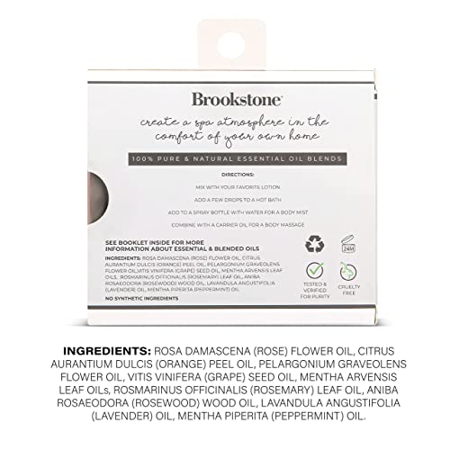 Brookstone Essential Oil Blends Spa Collection | Organic Essential Oil Set For Aromatherapy Diffuser, Massage Oil And Candle Scents | 3-Pack 10Ml Bottles #TOP6