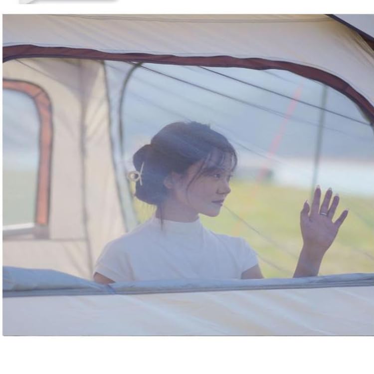 Carpa de camping con toldo, apertura rápida automática, portátil miniatura 5