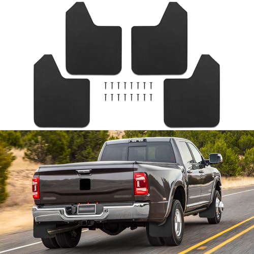 Image of 4PCS Universal Mud Flaps for Pickup Trucks Vehicles Mudguard Splash Guards Front and Rear Set Flexible and Bendable Mudflaps Dirty Traps Fender Flares Compatible with Dodge Ram Ford GMC Toyota Tacoma