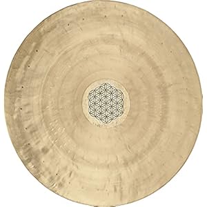 16″ windgong met klopper, bloem des levens — voor geluidsgenezingstherapie, meditatie en yoga – bronzen legering, 2 JAAR GARANTIE